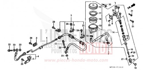 REAR BRAKE MASTER CYLINDER ST1100P de 1993